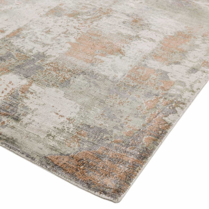Gatsby Modern Abstract Distressed Metallic Shimmer Hand-Woven Textured Printed Viscose Flatweave Coral/Grey/Taupe/Cream Rug-Asiatic Carpets-Rug Love - The Most Loved Rug Store