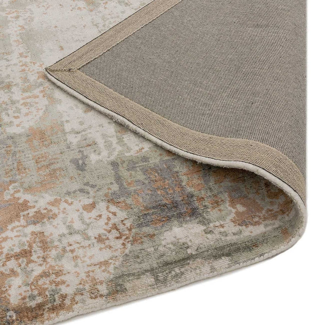 Gatsby Modern Abstract Distressed Metallic Shimmer Hand-Woven Textured Printed Viscose Flatweave Coral/Grey/Taupe/Cream Rug-Asiatic Carpets-Rug Love - The Most Loved Rug Store