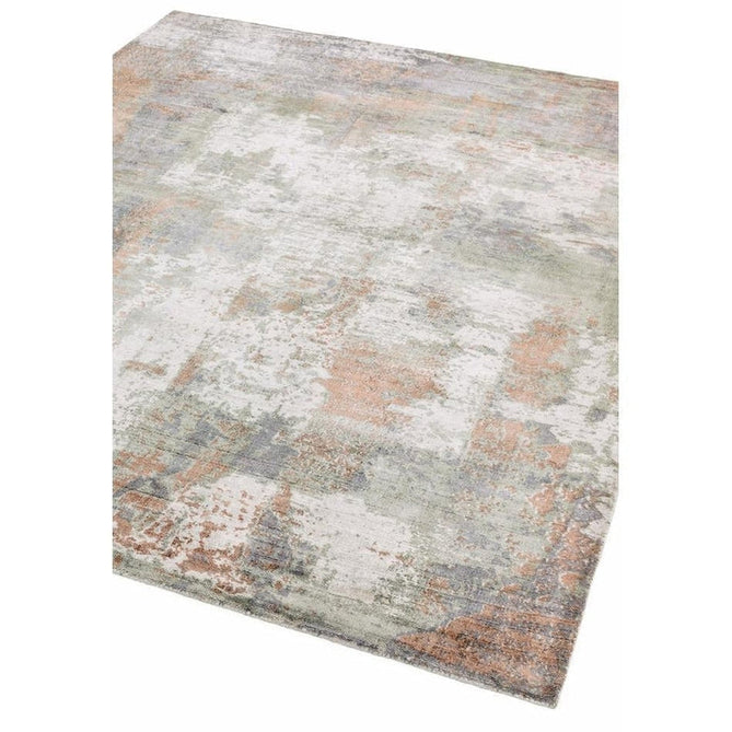 Gatsby Modern Abstract Distressed Metallic Shimmer Hand-Woven Textured Printed Viscose Flatweave Coral/Grey/Taupe/Cream Rug-Asiatic Carpets-Rug Love - The Most Loved Rug Store