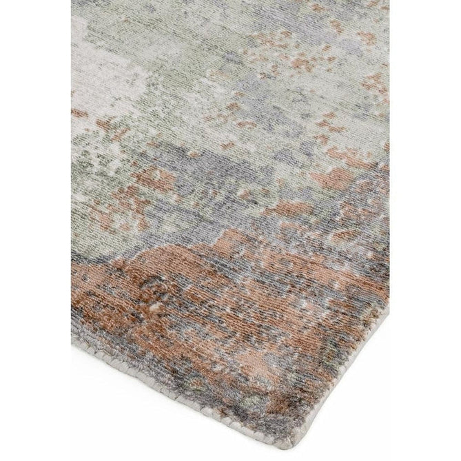 Gatsby Modern Abstract Distressed Metallic Shimmer Hand-Woven Textured Printed Viscose Flatweave Coral/Grey/Taupe/Cream Rug-Asiatic Carpets-Rug Love - The Most Loved Rug Store