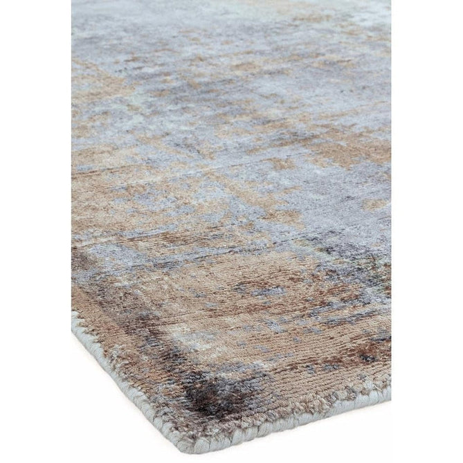 Gatsby Modern Abstract Distressed Metallic Shimmer Hand-Woven Textured Printed Viscose Flatweave Coral/Grey/Taupe/Cream Rug-Asiatic Carpets-Rug Love - The Most Loved Rug Store