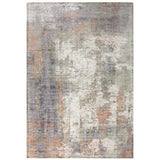 Gatsby Modern Abstract Distressed Metallic Shimmer Hand-Woven Textured Printed Viscose Flatweave Coral/Grey/Taupe/Cream Rug