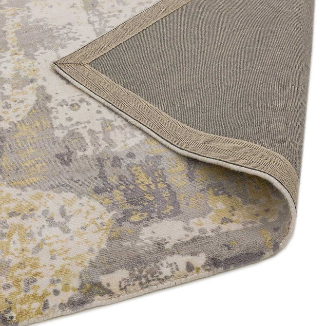 Gatsby Modern Abstract Distressed Metallic Shimmer Hand-Woven Textured Printed Viscose Flatweave Gold/Grey/Taupe/Cream Rug-Asiatic Carpets-Rug Love - The Most Loved Rug Store