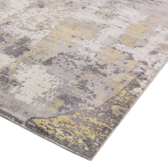Gatsby Modern Abstract Distressed Metallic Shimmer Hand-Woven Textured Printed Viscose Flatweave Gold/Grey/Taupe/Cream Rug-Asiatic Carpets-Rug Love - The Most Loved Rug Store