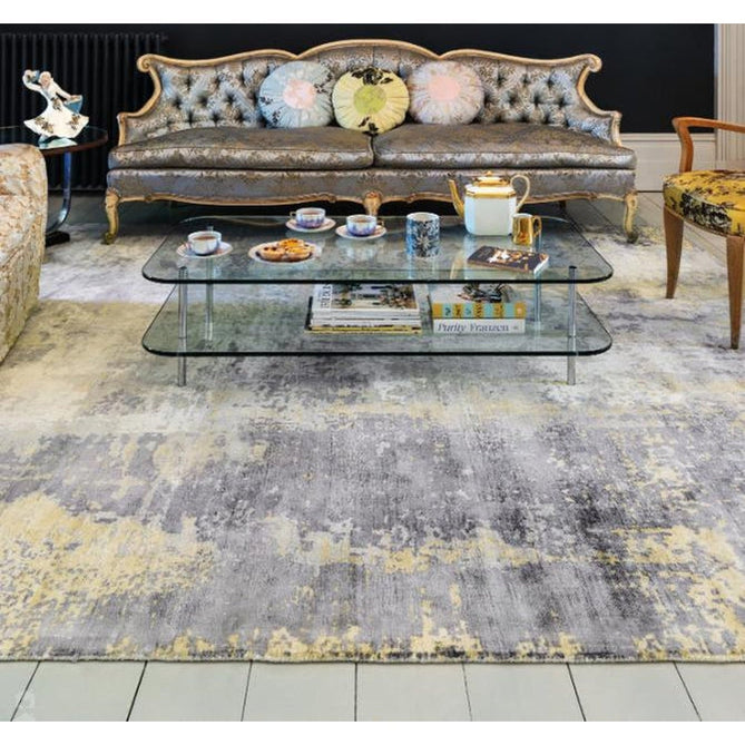 Gatsby Modern Abstract Distressed Metallic Shimmer Hand-Woven Textured Printed Viscose Flatweave Gold/Grey/Taupe/Cream Rug-Asiatic Carpets-Rug Love - The Most Loved Rug Store