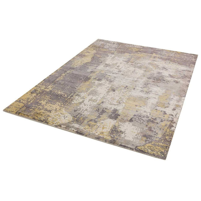 Gatsby Modern Abstract Distressed Metallic Shimmer Hand-Woven Textured Printed Viscose Flatweave Gold/Grey/Taupe/Cream Rug-Asiatic Carpets-Rug Love - The Most Loved Rug Store