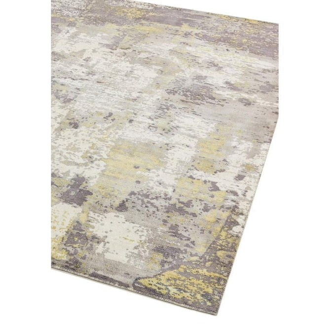 Gatsby Modern Abstract Distressed Metallic Shimmer Hand-Woven Textured Printed Viscose Flatweave Gold/Grey/Taupe/Cream Rug-Asiatic Carpets-Rug Love - The Most Loved Rug Store
