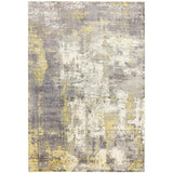 Gatsby Modern Abstract Distressed Metallic Shimmer Hand-Woven Textured Printed Viscose Flatweave Gold/Grey/Taupe/Cream Rug