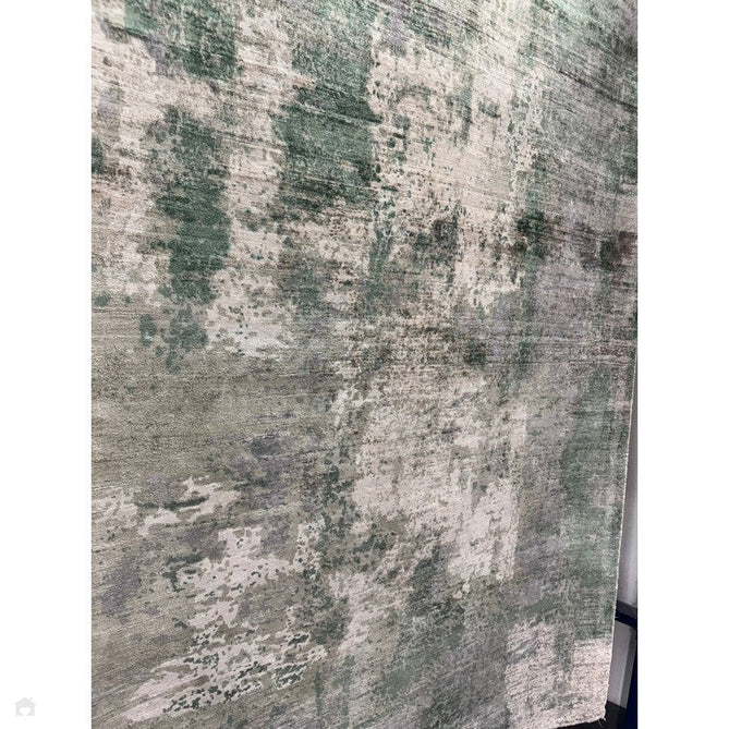 Gatsby Modern Abstract Distressed Metallic Shimmer Hand-Woven Textured Printed Viscose Flatweave Green/Grey/Cream Rug-Asiatic Carpets-Rug Love - The Most Loved Rug Store