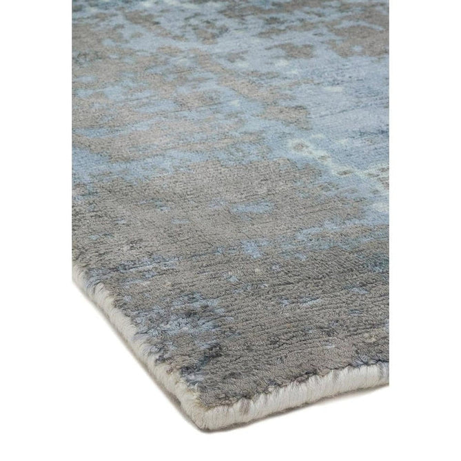 Gatsby Modern Abstract Distressed Metallic Shimmer Hand-Woven Textured Printed Viscose Flatweave Navy/Grey/Cream Rug-Asiatic Carpets-Rug Love - The Most Loved Rug Store