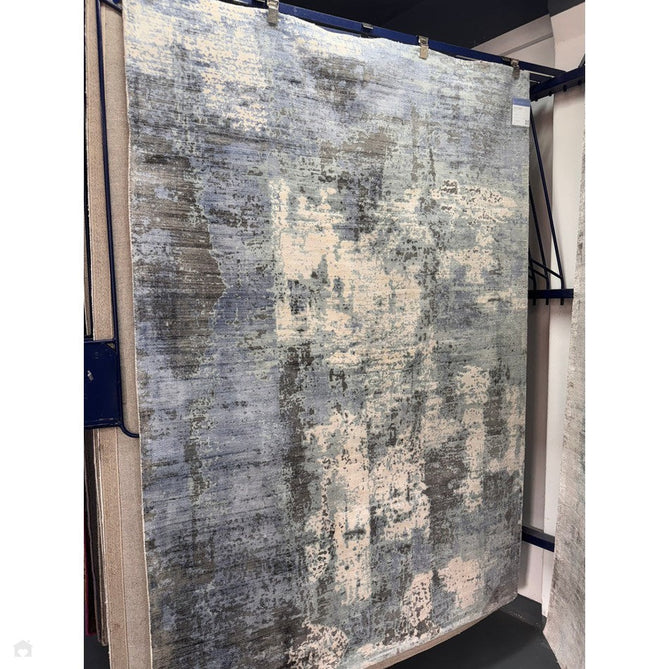 Gatsby Modern Abstract Distressed Metallic Shimmer Hand-Woven Textured Printed Viscose Flatweave Navy/Grey/Cream Rug-Asiatic Carpets-Rug Love - The Most Loved Rug Store