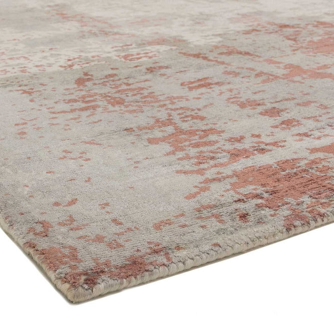Gatsby Modern Abstract Distressed Metallic Shimmer Hand-Woven Textured Printed Viscose Flatweave Red/Grey/Cream Rug-Asiatic Carpets-Rug Love - The Most Loved Rug Store