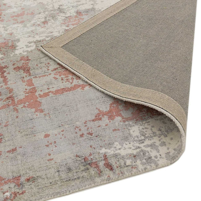 Gatsby Modern Abstract Distressed Metallic Shimmer Hand-Woven Textured Printed Viscose Flatweave Red/Grey/Cream Rug-Asiatic Carpets-Rug Love - The Most Loved Rug Store