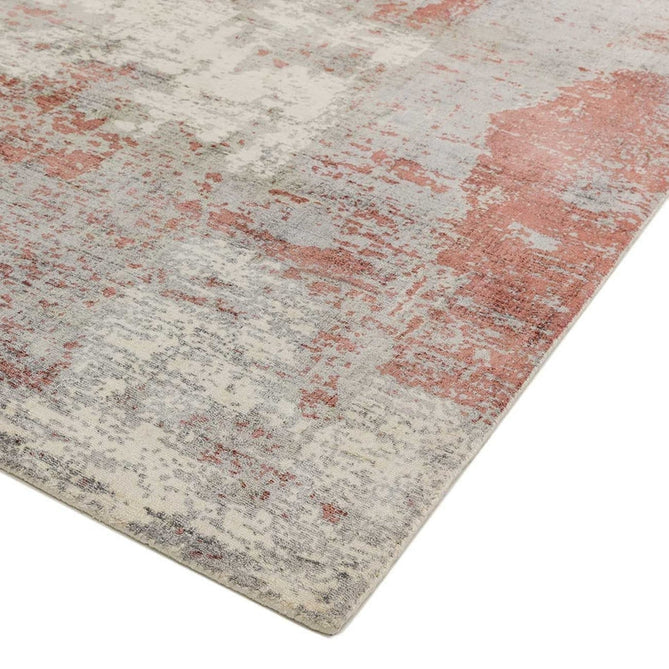 Gatsby Modern Abstract Distressed Metallic Shimmer Hand-Woven Textured Printed Viscose Flatweave Red/Grey/Cream Rug-Asiatic Carpets-Rug Love - The Most Loved Rug Store