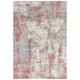 Gatsby Modern Abstract Distressed Metallic Shimmer Hand-Woven Textured Printed Viscose Flatweave Red/Grey/Cream Rug