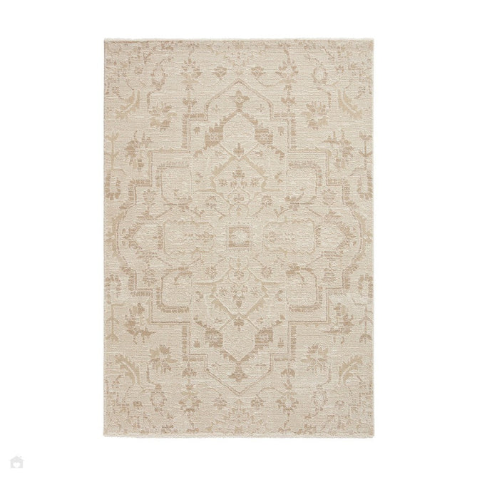Geneva 64615 Traditional Medallion Textured Soft-Touch High-Density Cream/Beige Rug-Think Rugs-Rug Love - The Most Loved Rug Store