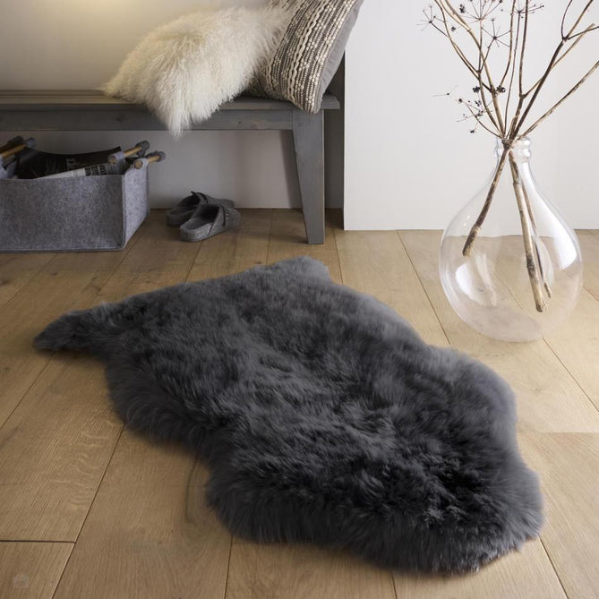 Genuine Luxury Sheepskin Plain Super Soft Long Haired Natural Wool Black Rug-Origins-Rug Love - The Most Loved Rug Store