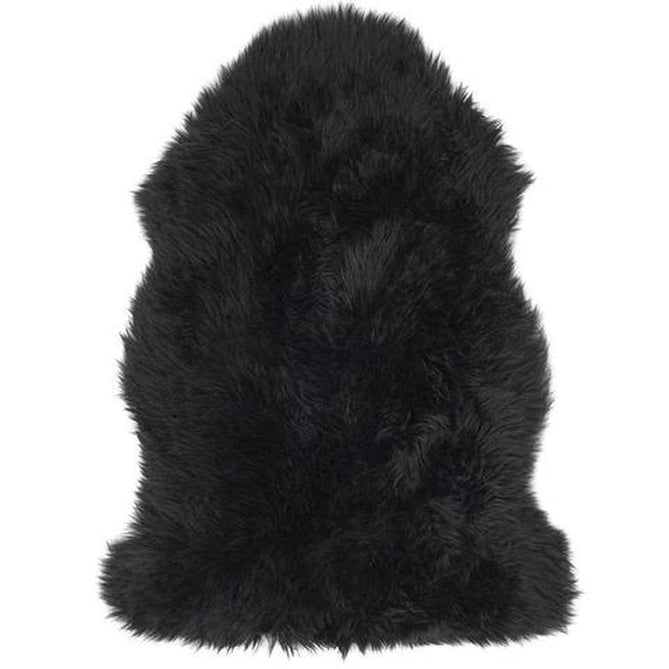 Genuine Luxury Sheepskin Plain Super Soft Long Haired Natural Wool Black Rug-Origins-Rug Love - The Most Loved Rug Store