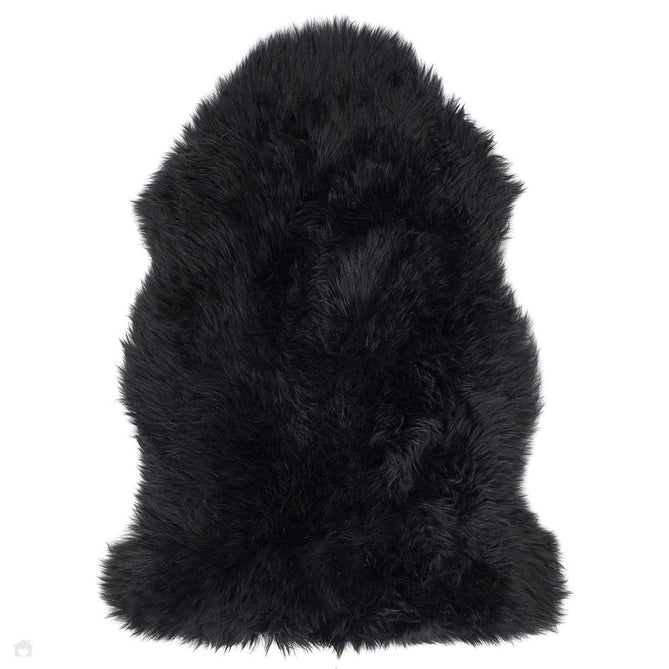 Genuine Luxury Sheepskin Plain Super Soft Long Haired Natural Wool Black Rug-Origins-Rug Love - The Most Loved Rug Store