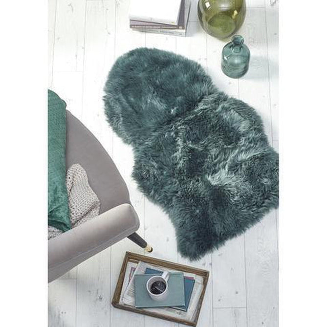 Genuine Luxury Sheepskin Plain Super Soft Long Haired Natural Wool Forest Green Rug-Origins-Rug Love - The Most Loved Rug Store