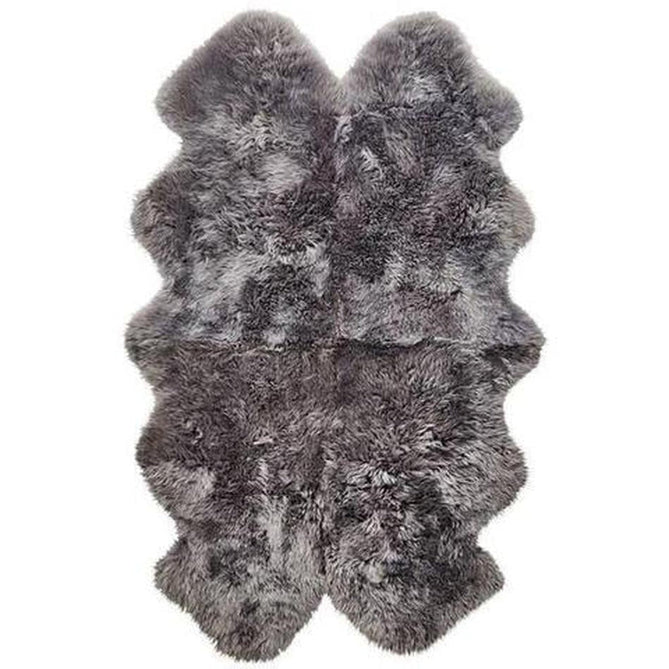 Genuine Luxury Sheepskin Plain Super Soft Long Haired Natural Wool Grey Rug-Origins-Rug Love - The Most Loved Rug Store