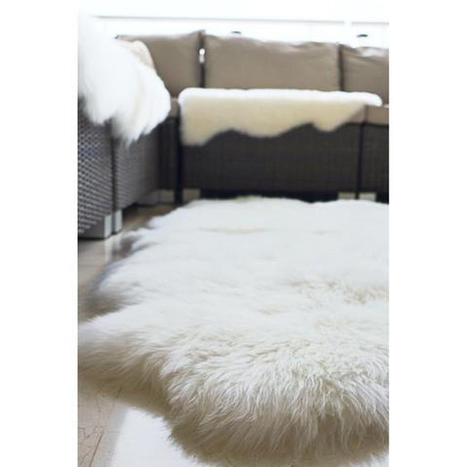 Genuine Luxury Sheepskin Plain Super Soft Long Haired Natural Wool ...