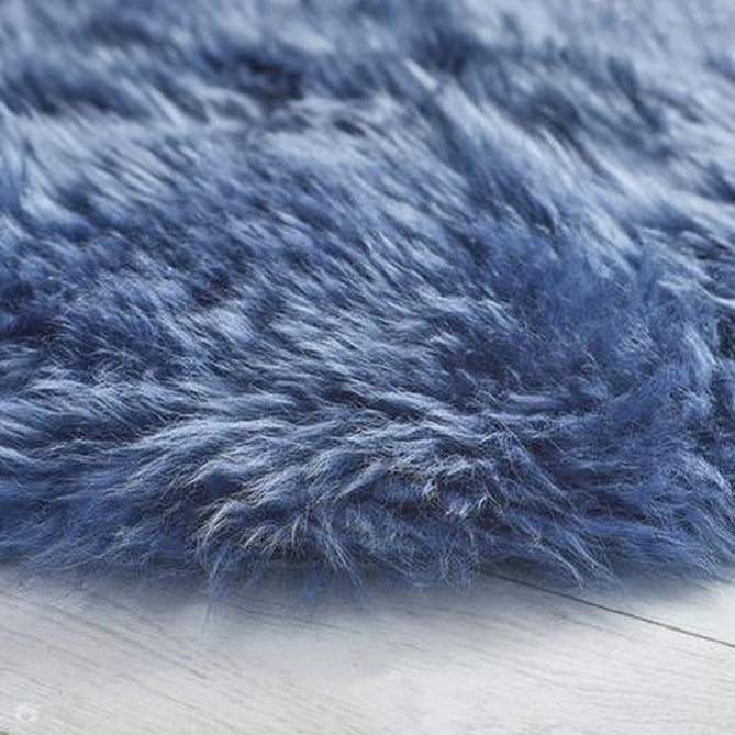 Genuine Luxury Sheepskin Plain Super Soft Long Haired Natural Wool Navy Rug-Origins-Rug Love - The Most Loved Rug Store