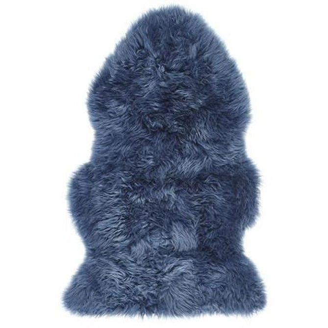 Genuine Luxury Sheepskin Plain Super Soft Long Haired Natural Wool Navy Rug-Origins-Rug Love - The Most Loved Rug Store