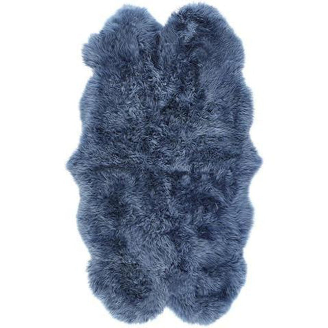 Genuine Luxury Sheepskin Plain Super Soft Long Haired Natural Wool Navy Rug-Origins-Rug Love - The Most Loved Rug Store