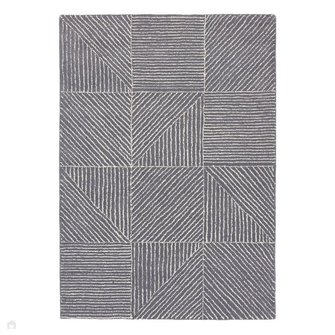 Geometric Charcoal Grey Rug-Origins-Rug Love - The Most Loved Rug Store