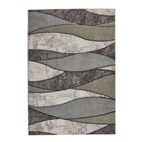 Gio 163 F Modern Abstract Wave Carved Soft Grey Rug