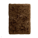 Glamour Deluxe Plush Super Soft Plain Textured Fine Yarn Polyester Shimmer Hand-Tufted Long Pile Shaggy Mocha Rug