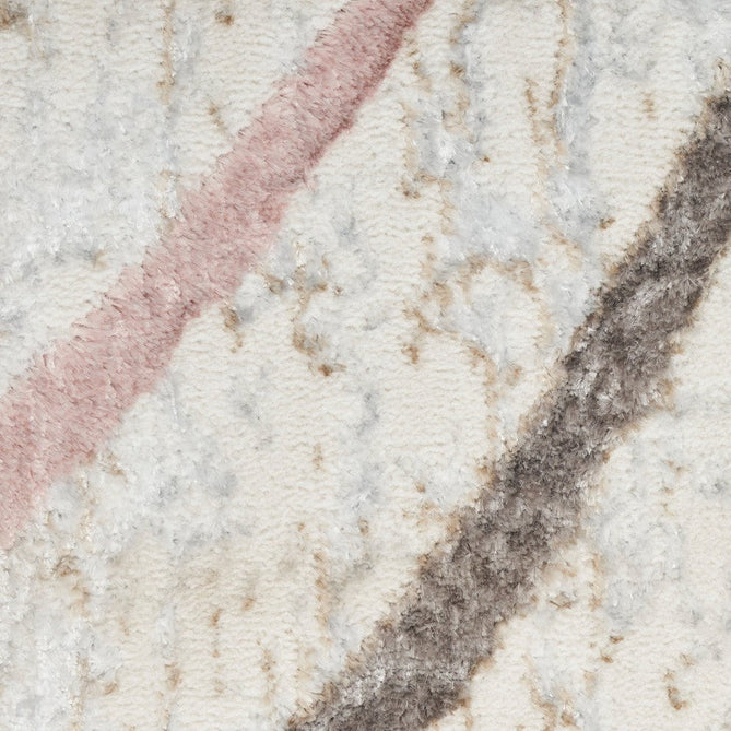 Glitz GLZ01 Modern Abstract Curvy Linear Distressed Metallic Shimmer Hi-Low Textured Soft-Touch Polyester Low Profile Short-Pile Ivory/Pink/Gold/Blue/Multicolour Rug-Nourison-Rug Love - The Most Loved Rug Store