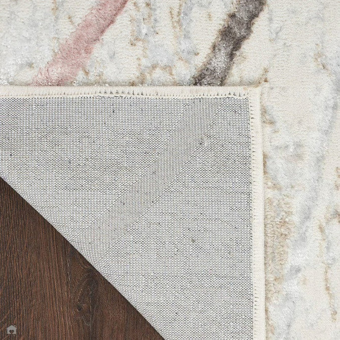 Glitz GLZ01 Modern Abstract Curvy Linear Distressed Metallic Shimmer Hi-Low Textured Soft-Touch Polyester Low Profile Short-Pile Ivory/Pink/Gold/Blue/Multicolour Runner-Nourison-Rug Love - The Most Loved Rug Store