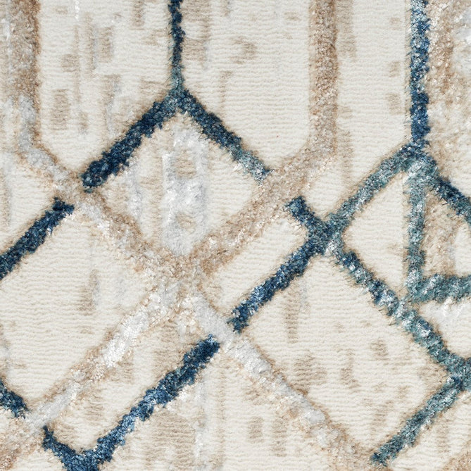 Glitz GLZ03 Modern Abstract Border Marble Distressed Metallic Shimmer Hi-Low Textured Soft-Touch Short-Pile Polyester Ivory/Taupe/Beige/Blue/Grey Rug-Nourison-Rug Love - The Most Loved Rug Store