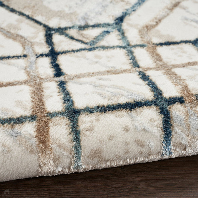 Glitz GLZ03 Modern Abstract Border Marble Distressed Metallic Shimmer Hi-Low Textured Soft-Touch Short-Pile Polyester Ivory/Taupe/Beige/Blue/Grey Rug-Nourison-Rug Love - The Most Loved Rug Store