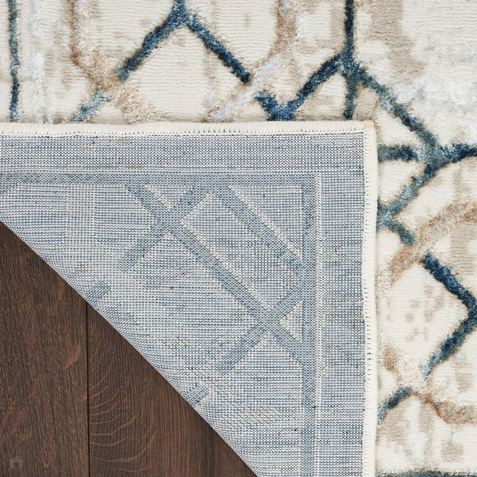Glitz GLZ03 Modern Abstract Border Marble Distressed Metallic Shimmer Hi-Low Textured Soft-Touch Short-Pile Polyester Ivory/Taupe/Beige/Blue/Grey Rug-Nourison-Rug Love - The Most Loved Rug Store