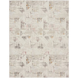 Glitz GLZ04 Modern Abstract Tiled Geometric Grid Distressed Metallic Shimmer Hi-Low Textured Soft-Touch Polyester Ivory/Beige/Grey/Multicolour Rug