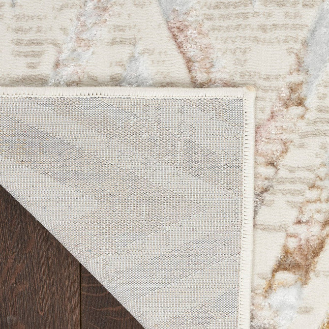 Glitz GLZ05 Modern Geometric Chevron Distressed Metallic Shimmer Hi-Low Textured Soft-Touch Short-Pile Polyester Beige/Ivory/Grey/Multicolour Runner-Nourison-Rug Love - The Most Loved Rug Store