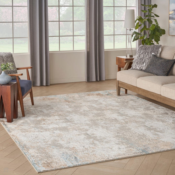 Glitz GLZ06 Modern Abstract Distressed Metallic Shimmer Hi-Low Textured Soft-Touch Polyester Low Profile Short-Pile Taupe/Blue/Grey/Cream/Multicolour Rug-Nourison-Rug Love - The Most Loved Rug Store