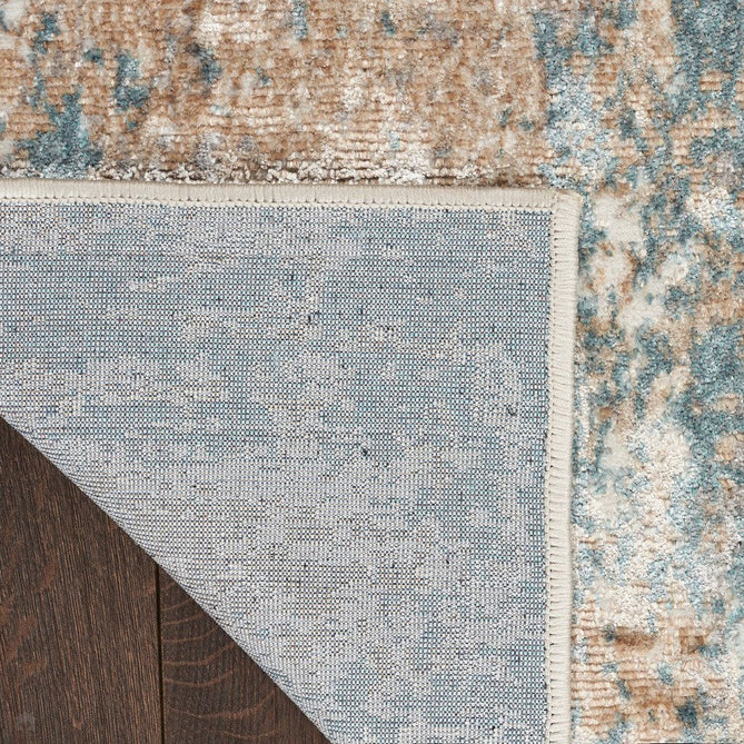 Glitz GLZ06 Modern Abstract Distressed Metallic Shimmer Hi-Low Textured Soft-Touch Polyester Low Profile Short-Pile Taupe/Blue/Grey/Cream/Multicolour Runner-Nourison-Rug Love - The Most Loved Rug Store