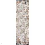 Glitz GLZ06 Modern Abstract Distressed Metallic Shimmer Hi-Low Textured Soft-Touch Polyester Taupe/Blue/Grey/Cream/Multicolour Runner