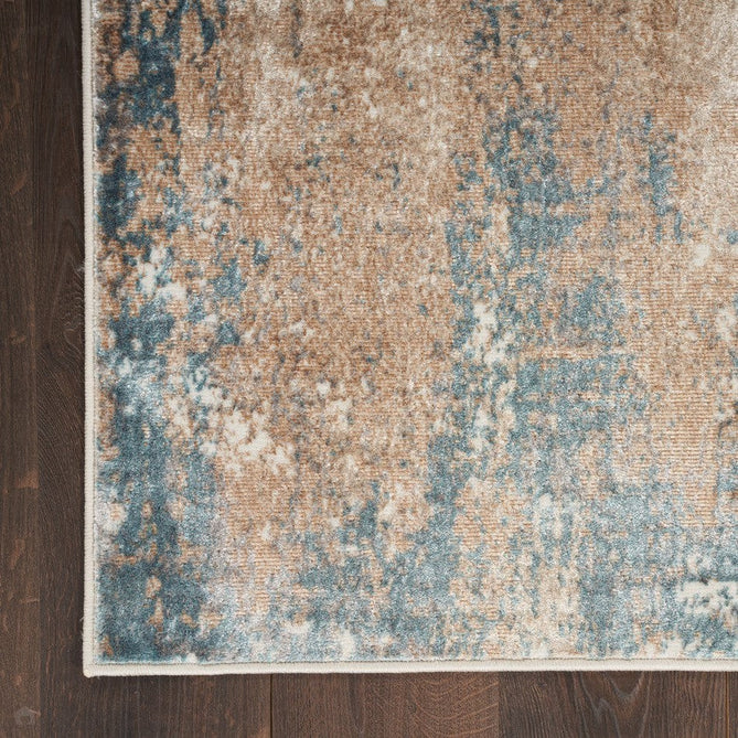 Glitz GLZ06 Modern Abstract Distressed Metallic Shimmer Hi-Low Textured Soft-Touch Short-Pile Polyester Taupe/Blue/Grey/Cream/Multicolour Runner-Nourison-Rug Love - The Most Loved Rug Store
