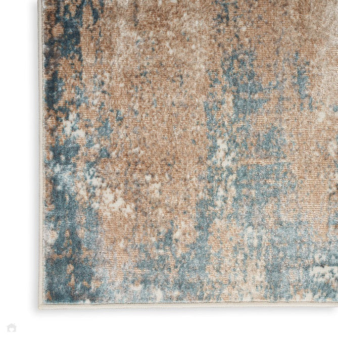 Glitz GLZ06 Modern Abstract Distressed Metallic Shimmer Hi-Low Textured Soft-Touch Short-Pile Polyester Taupe/Blue/Grey/Cream/Multicolour Runner-Nourison-Rug Love - The Most Loved Rug Store