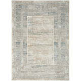 Glitz GLZ07 Modern Abstract Geometric Border Distressed Metallic Shimmer Hi-Low Textured Soft-Touch Polyester Ivory/Multicolour Rug