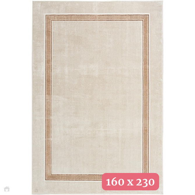 Glitz GLZ08 Modern Plain Ribbed Border Distressed Metallic Shimmer Hi-Low Textured Soft-Touch Short-Pile Polyester Ivory/Cream Rug 160 x 221 cm-Shop Returns-Rug Love - The Most Loved Rug Store