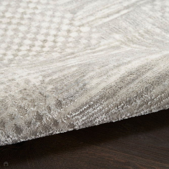 Glitz GLZ09 Modern Abstract Geometric Patchwork Distressed Metallic Shimmer Hi-Low Textured Soft-Touch Polyester Low Profile Short-Pile Silver/Grey Rug-Nourison-Rug Love - The Most Loved Rug Store