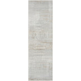 Glitz GLZ09 Modern Abstract Geometric Patchwork Distressed Metallic Shimmer Hi-Low Textured Soft-Touch Short-Pile Polyester Silver/Grey Runner