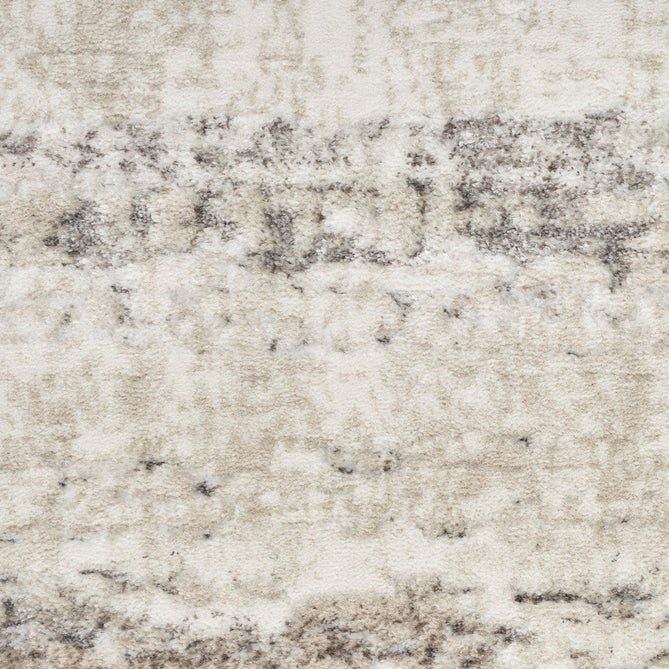 Glitz GLZ10 Modern Abstract Distressed Metallic Shimmer Hi-Low Textured Soft-Touch Short-Pile Polyester Cream/Grey Runner-Nourison-Rug Love - The Most Loved Rug Store