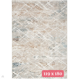 Glitz GLZ11 Modern Abstract Criss Cross Distressed Metallic Shimmer Hi-Low Textured Soft-Touch Short-Pile Polyester Grey/Multicolour Rug 119 x 180 cm